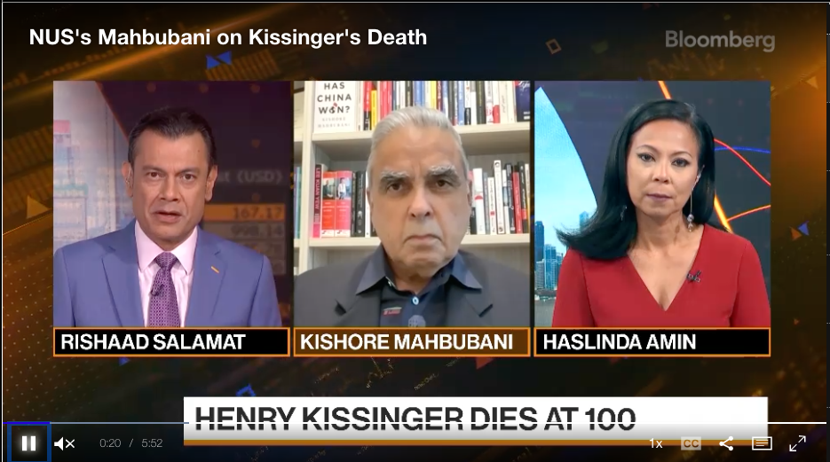 NUS’s Mahbubani on Kissinger’s Death